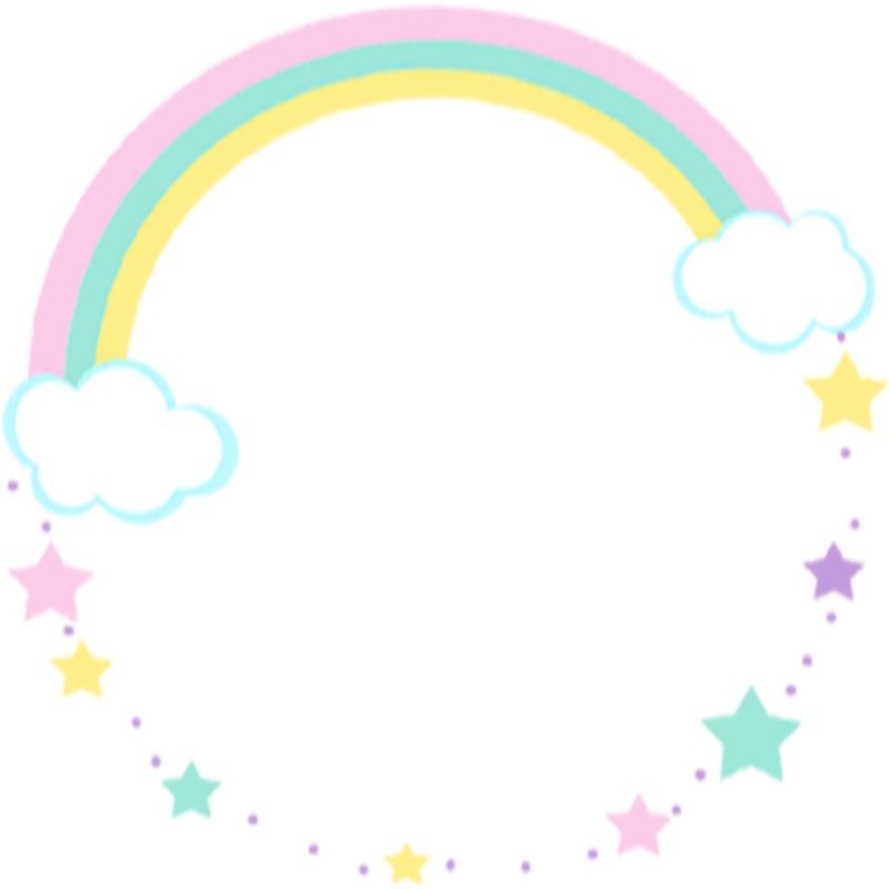彩虹手绘卡通星星高清PNG透明漂浮元素素材下载