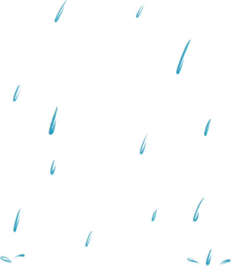 Q版卡通雨滴高清PNG透明图片素材下载，含漂浮元素及更多设计图