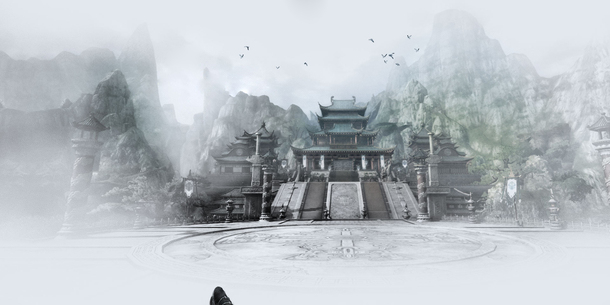 武侠武林圣地梦幻PNG透明背景元素海报设计素材高清下载