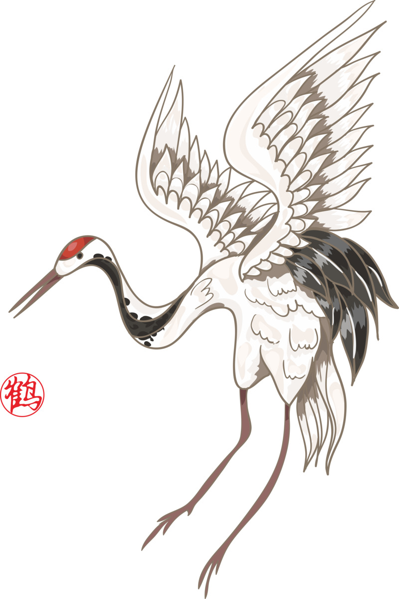 国潮仙鹤古风高清PNG透明图片素材，动植物与动物元素下载