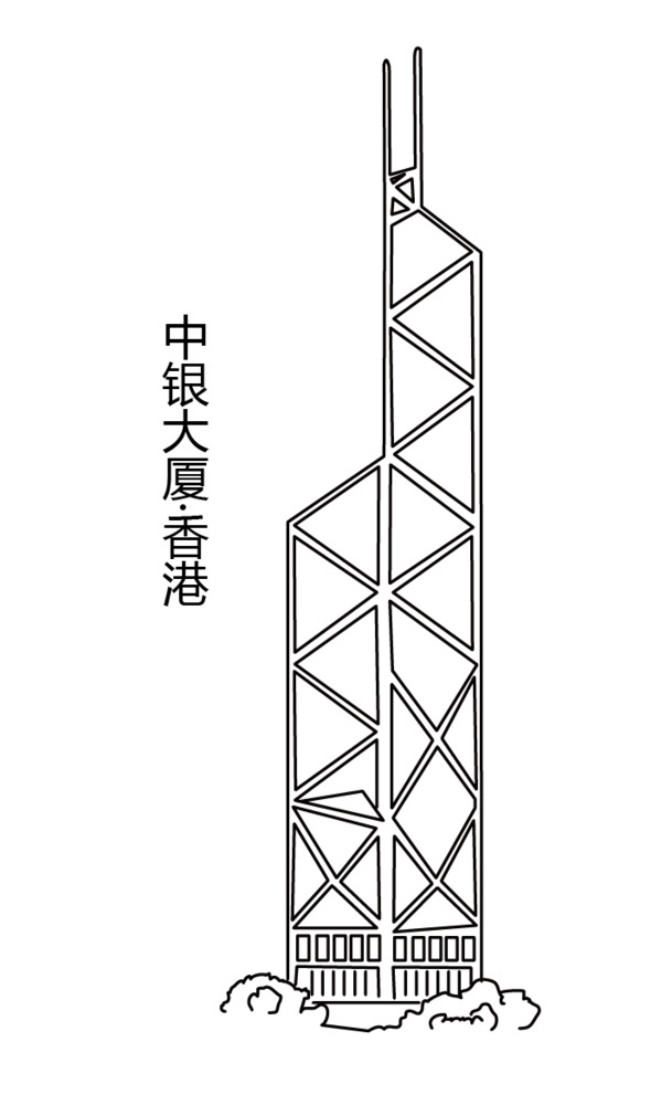 黑白建筑线稿高清PNG透明装饰元素及AI设计素材下载
