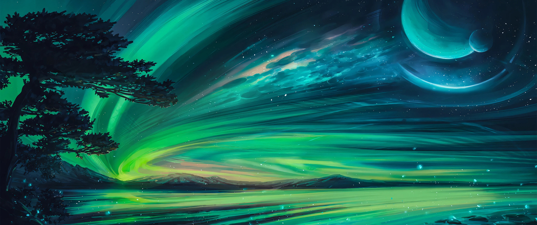 北极光夜景4K超清壁纸，3440x1440带鱼屏专属下载