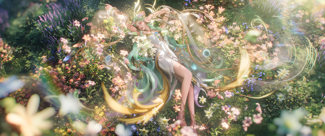 貂蝉慕夏新皮肤唯美壁纸，4K高清带鱼屏3440x1440游戏图片下载