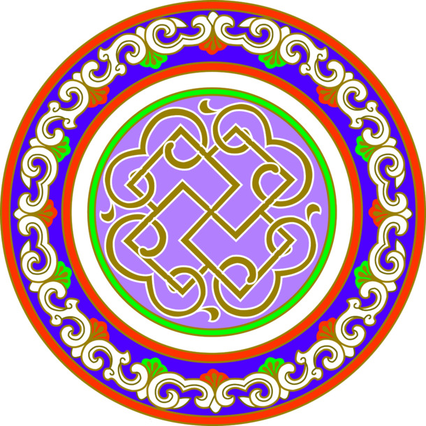 蒙古卍字花纹高清PNG透明矢量图，设计素材下载