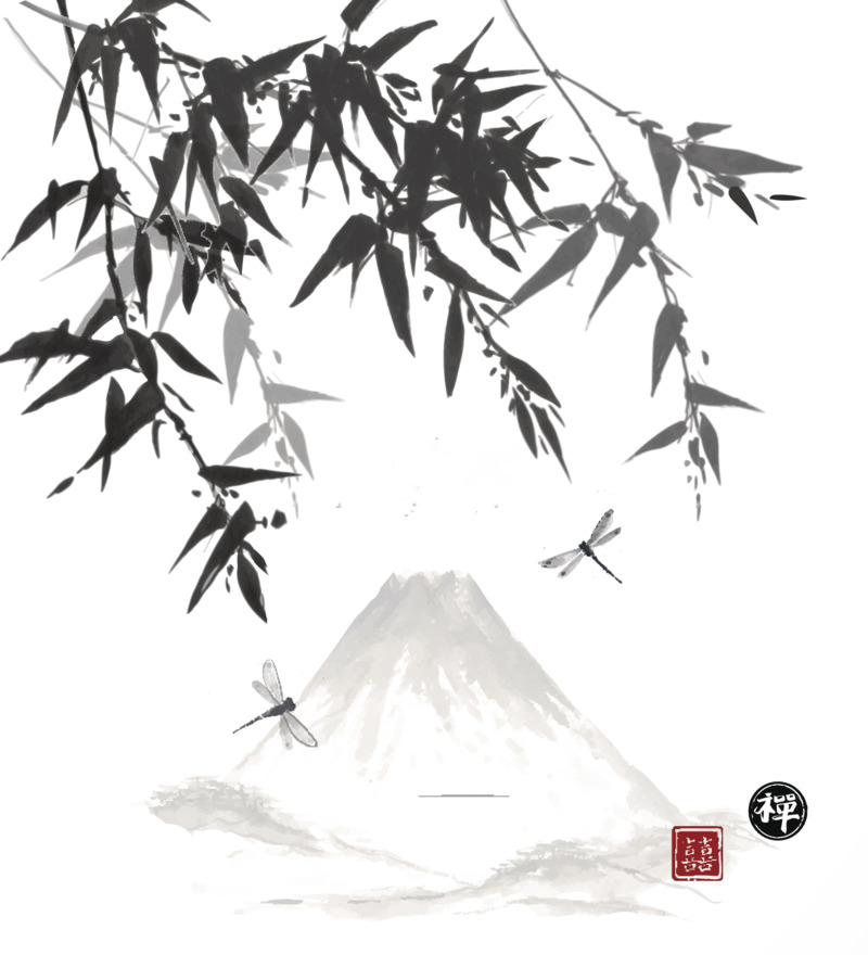中国风水墨竹高清PNG透明图片素材下载，笔触墨迹装饰元素
