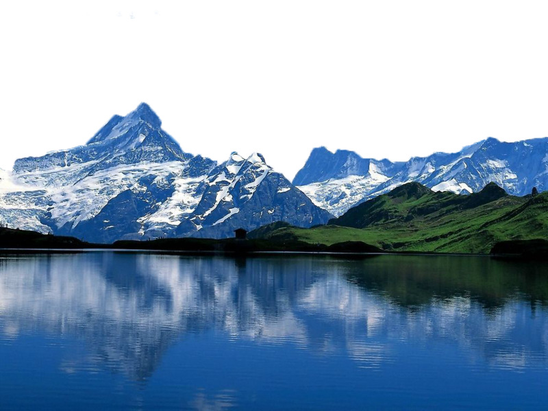 雪山美景PNG透明背景高清图片素材，风景摄影设计元素下载