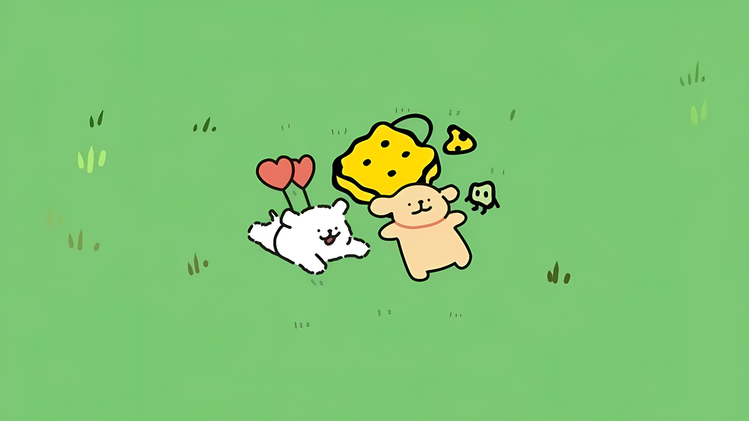 线条小狗4K超清壁纸 3840x2160 动漫高清图片下载