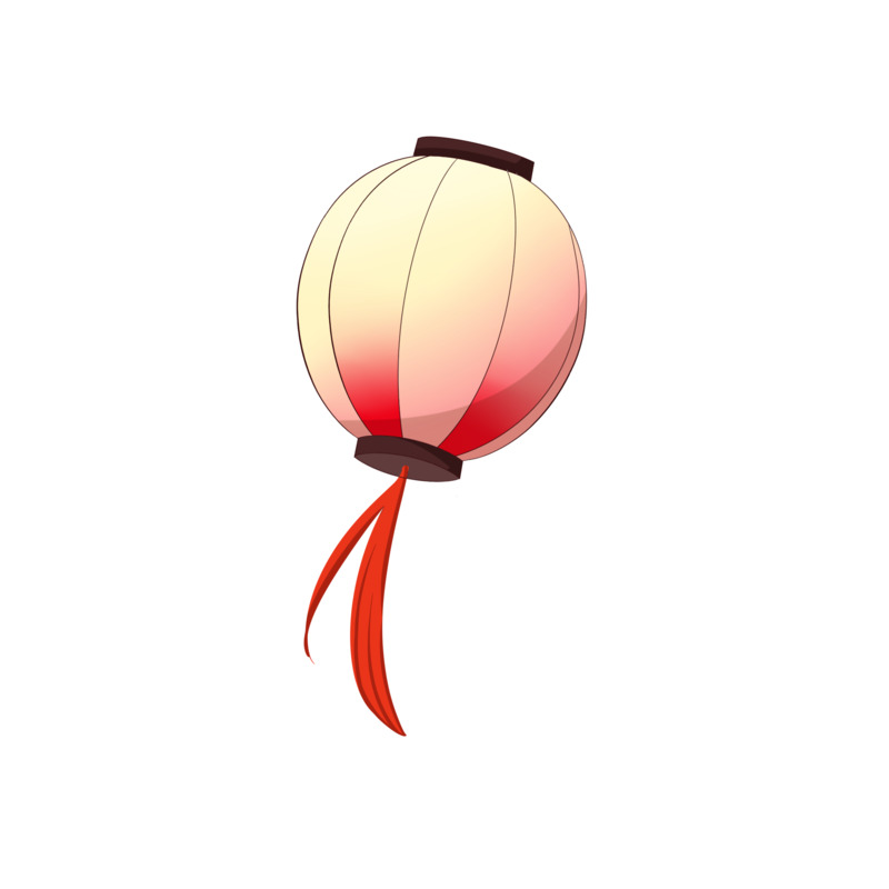 手绘中国风孔明灯高清PNG素材，节日元素下载，元旦春节元宵