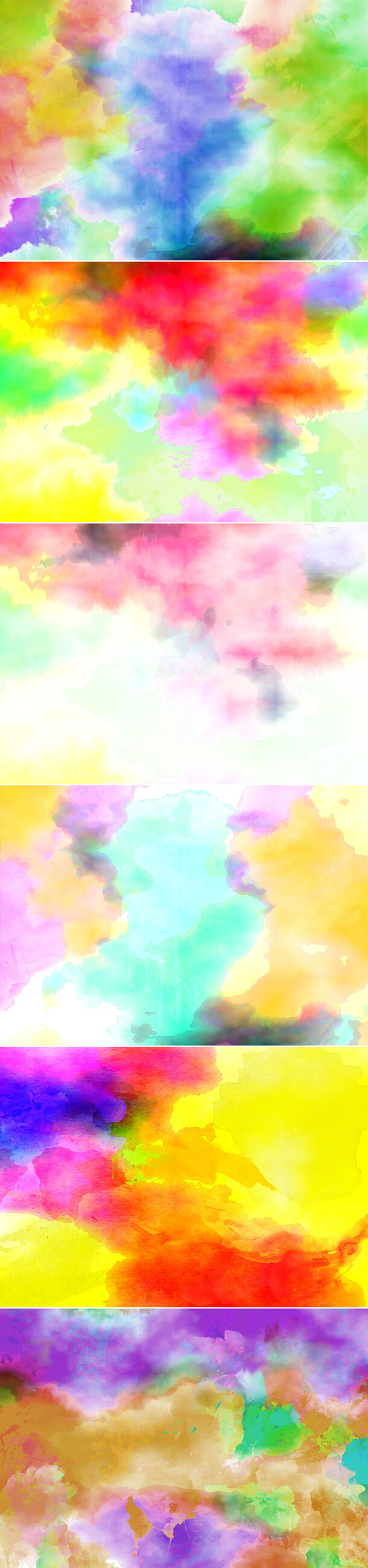 高清PNG透明彩色水彩干涸背景，抽象梦幻海报设计素材下载
