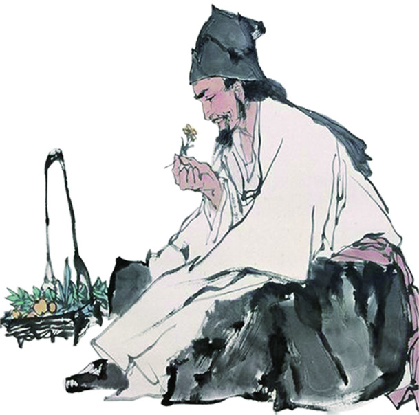水墨养生高清PNG透明装饰元素，墨迹笔触设计素材下载
