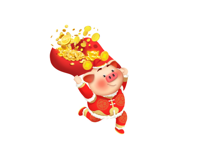 2019猪年高清PNG矢量素材，节日元素图片设计下载