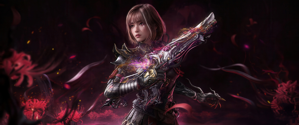 《使命召唤》红色彼岸花美女壁纸，4K带鱼屏3440x1440高清下载