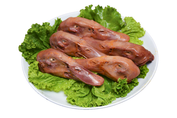 美味卤鸭头PNG透明图片素材，装饰元素与设计下载