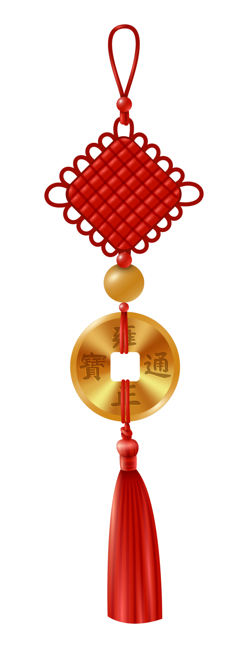 2021新年铜钱结高清PNG透明图片素材，含元旦春节元宵节日元素，AI格式下载