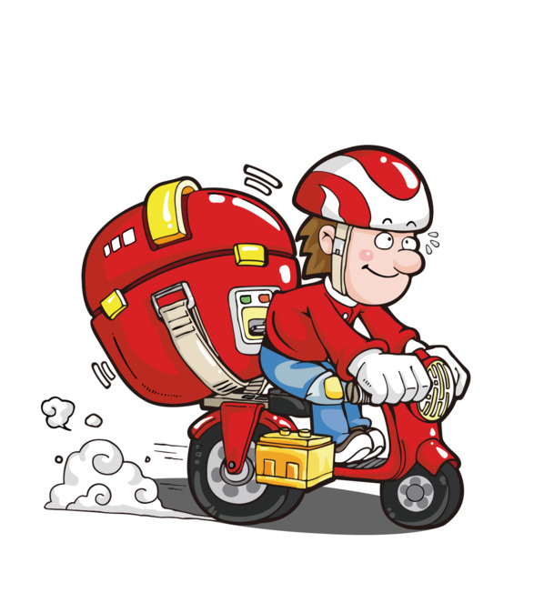 卡通外卖小哥PNG透明免扣素材下载