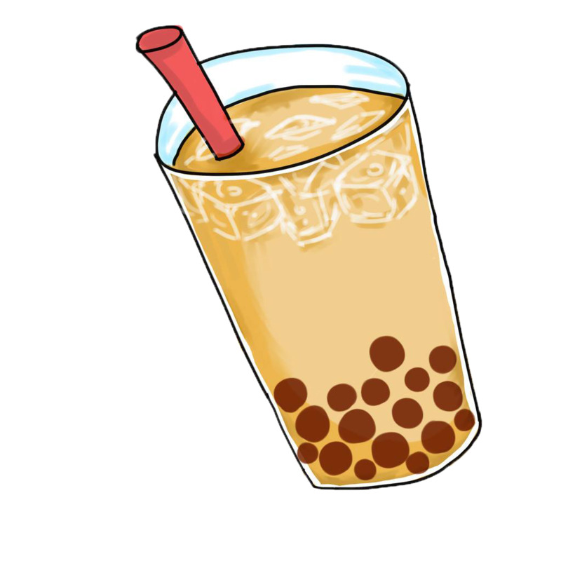 珍珠豆奶茶卡通手绘PNG图片素材下载