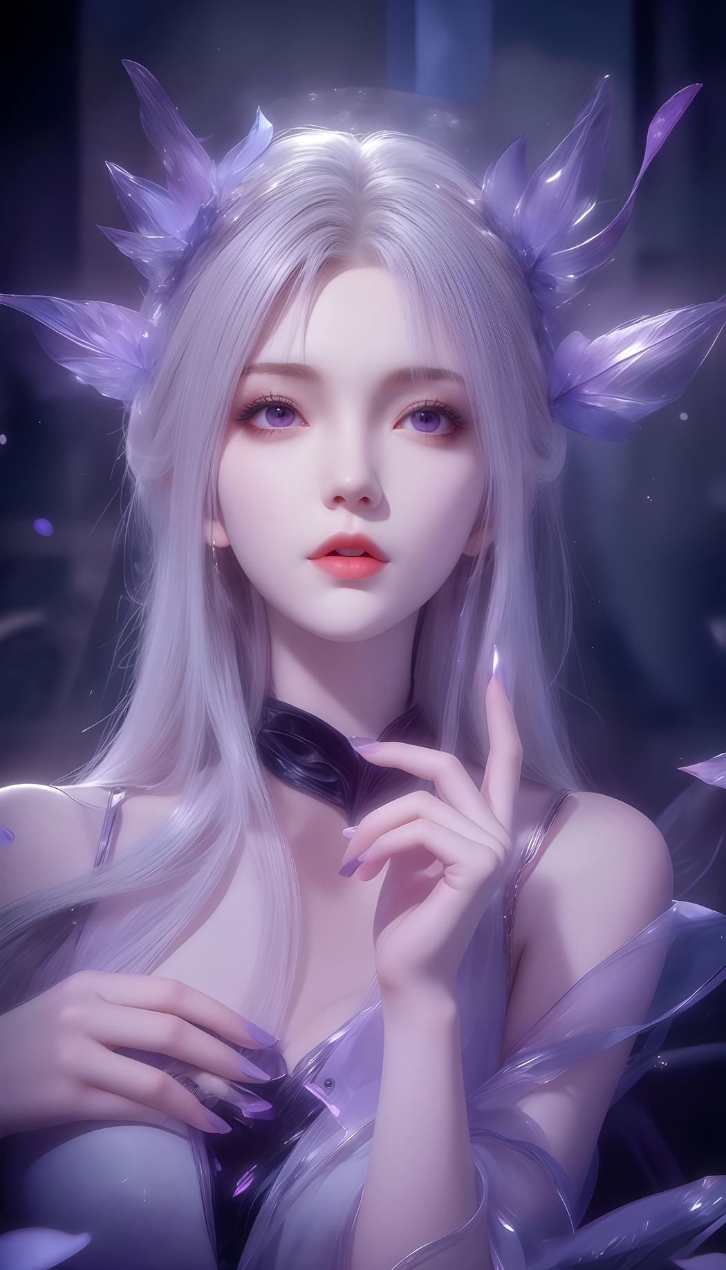 紫色风小医仙4K竖屏手机壁纸，2195x3840高清图片下载