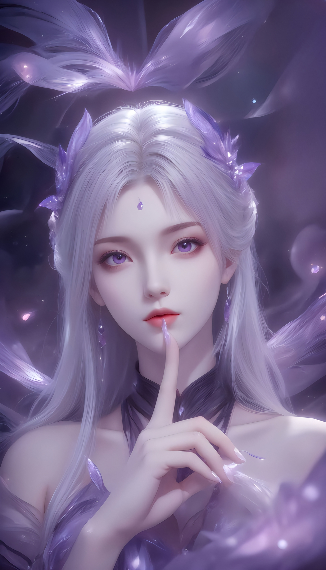 唯美紫色小医仙4K超清手机壁纸，2194x3840高清图片下载