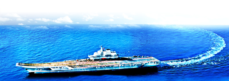 免抠蓝色大海船舰装饰PNG素材，高清透明背景风景图片下载