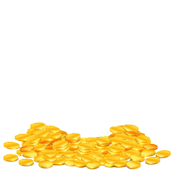 高清手绘扁平风金币PNG透明漂浮元素设计素材下载
