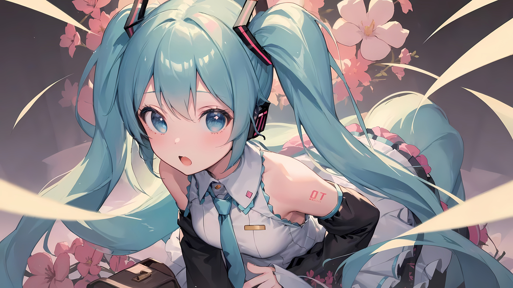 初音未来粉色花瓣4K超清动漫壁纸3840x2160下载