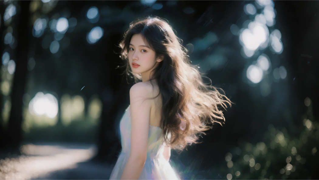 回眸美女森系4K超清壁纸 3840x2160 下载