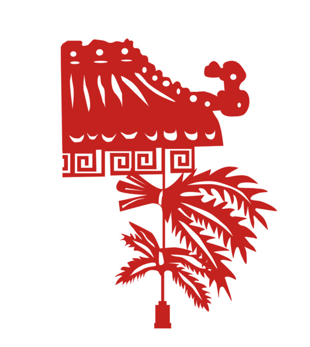 高清艾叶艾草剪纸PNG素材，端午节节日元素设计图下载