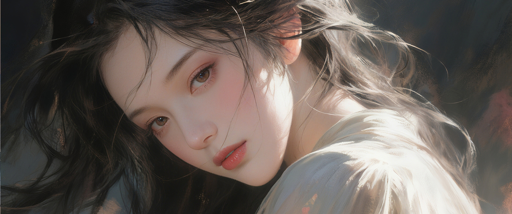 古风温婉长发美女4K动漫壁纸，3440x1440带鱼屏高清下载