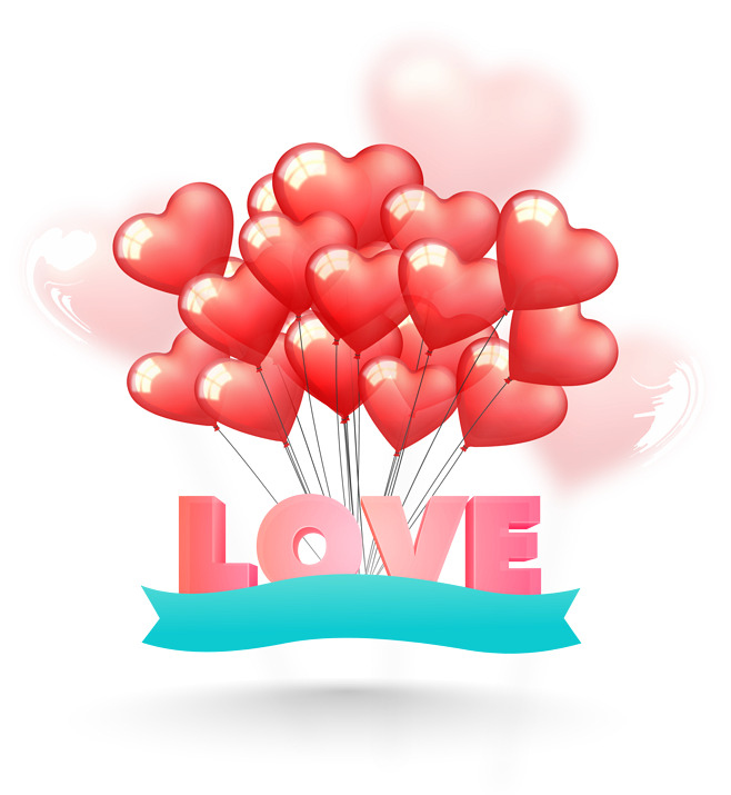 七夕节日素材，高清Love PNG透明图片与情人节设计元素下载