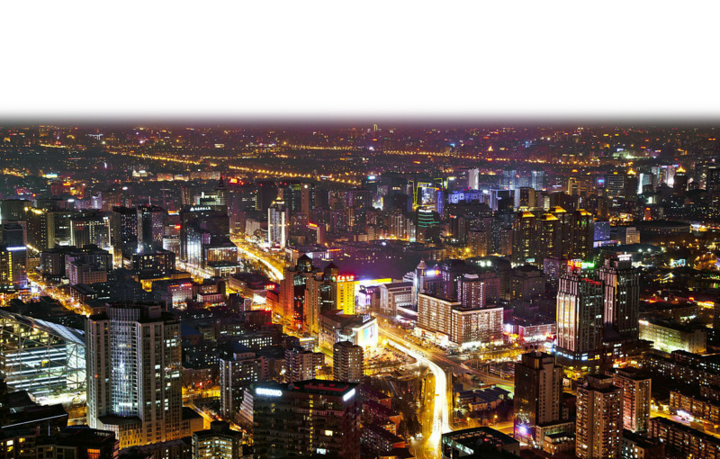 大都市夜景俯瞰高清PNG透明背景图片素材下载