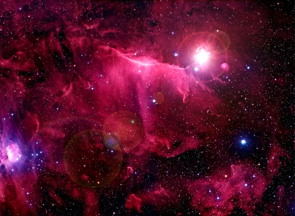 绚丽红宇宙星辰PNG透明背景抽象梦幻设计素材下载
