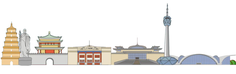 西安城市剪影PNG透明免扣元素高清图片设计素材下载