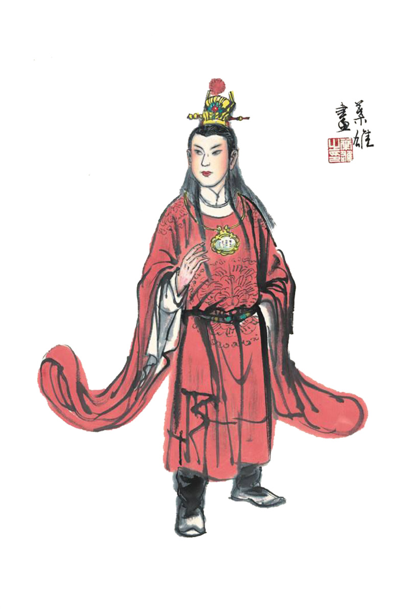 高清国画贾宝玉PNG透明装饰元素，墨迹笔触设计素材下载