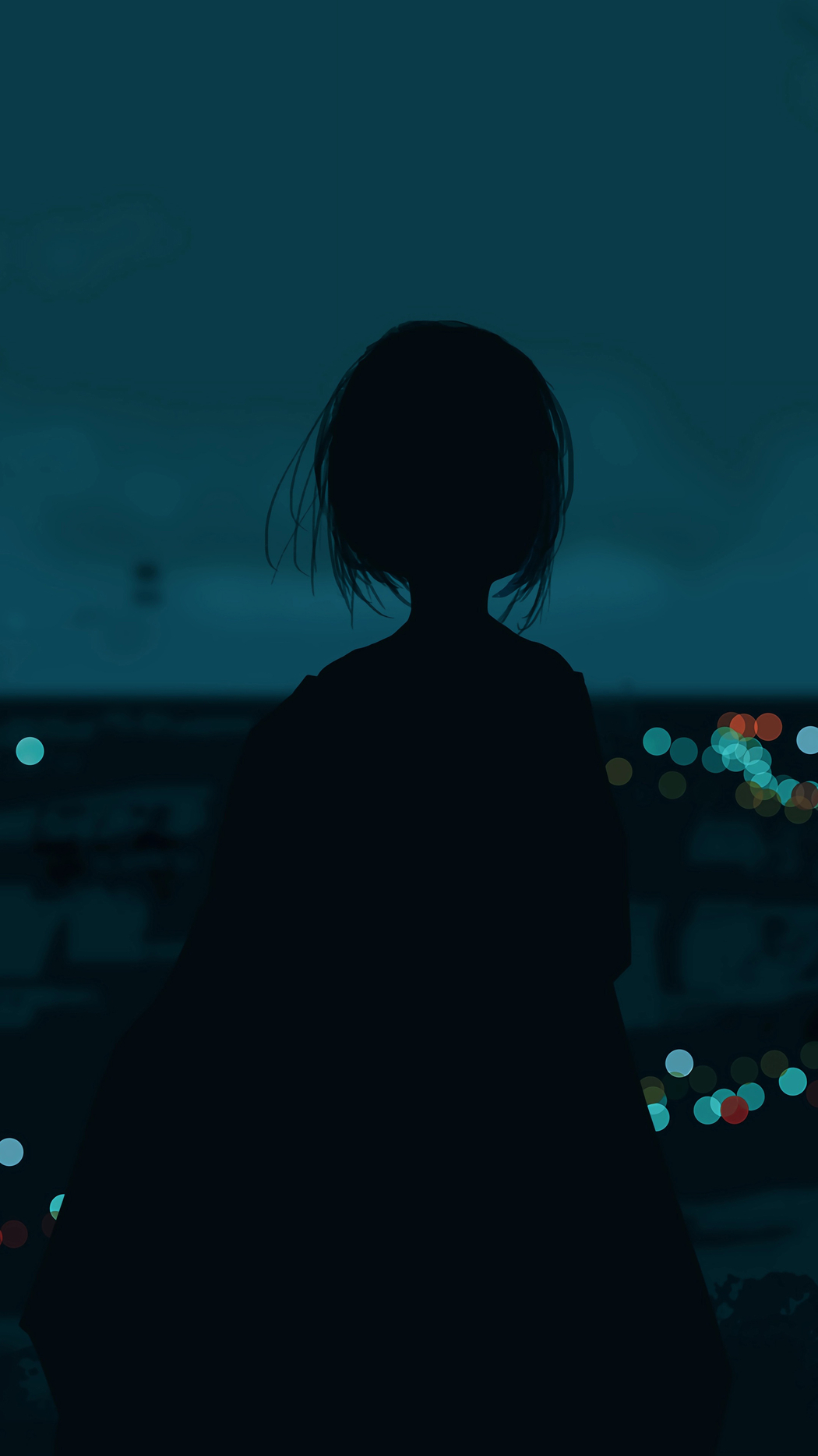 城市夜景女孩背影4K竖屏动漫壁纸高清下载 2160x3840