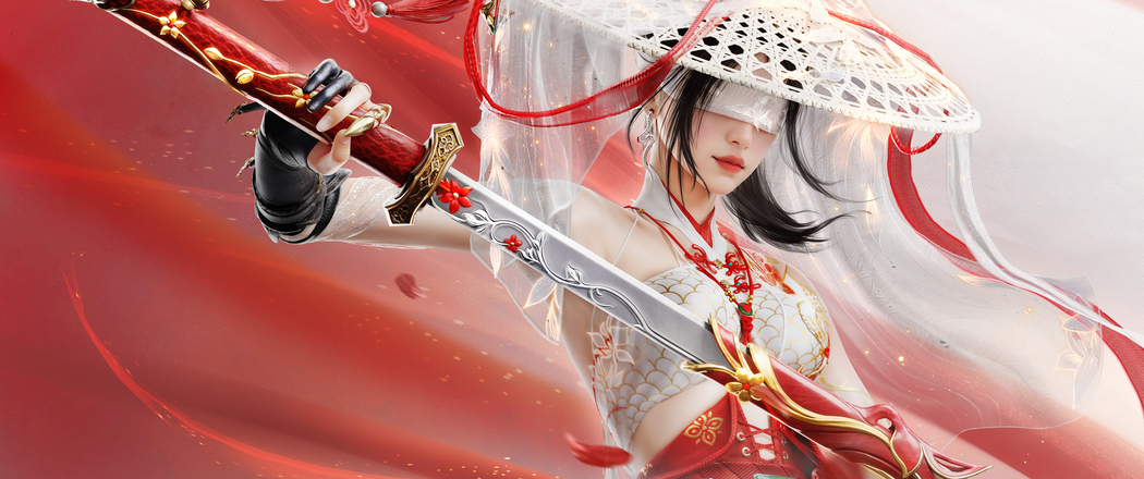 宁红夜斗笠长剑4K游戏壁纸，3440x1440带鱼屏高清下载