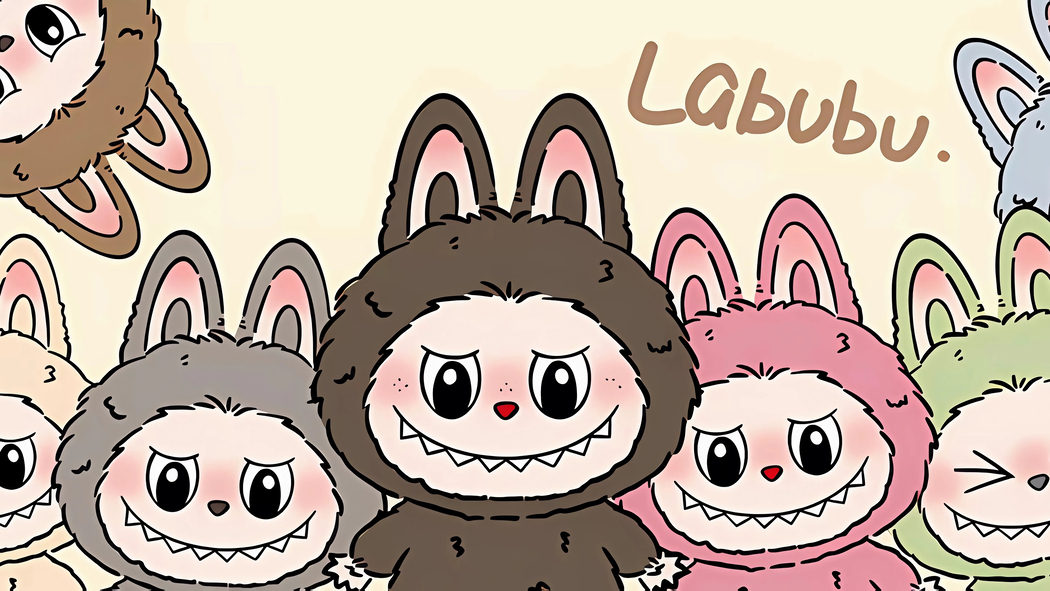 Labubu拉布布搞怪表情4K高清壁纸 3840x2160动漫图片下载