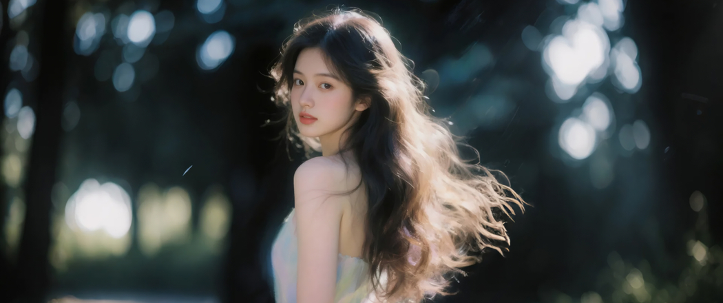 森系美女回眸4K高清壁纸，3440x1440带鱼屏专享下载