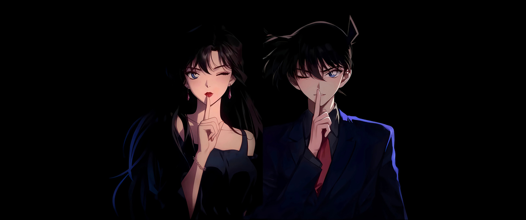 小兰与柯南4K动漫壁纸，3440x1440带鱼屏高清下载