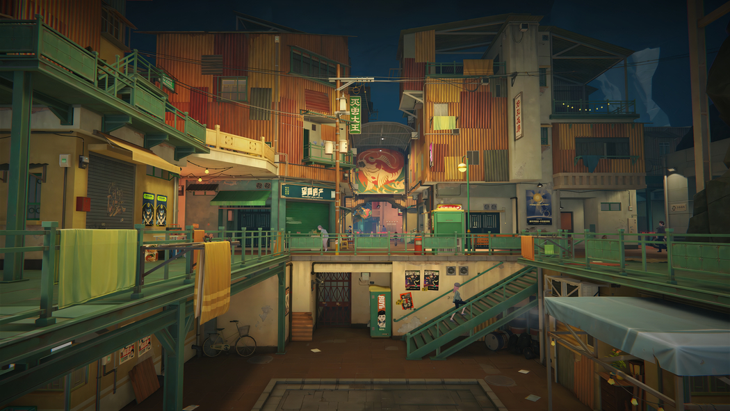 《绝区零》4K高清游戏壁纸，建筑、楼梯、人物场景，3968x2232分辨率下载
