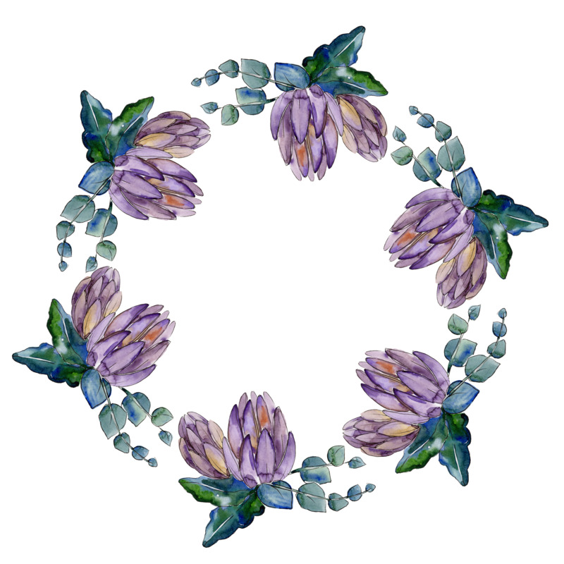高清PNG透明花圈植物手绘边框图片素材，装饰元素设计下载