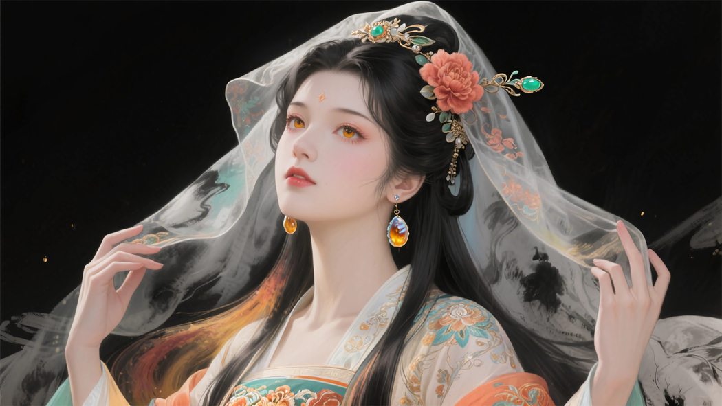 古风姑娘头纱唯美4K高清壁纸 3840x2160 下载
