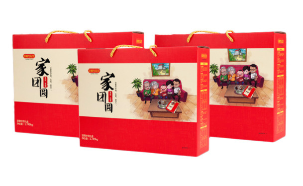 姚生记团圆坚果礼盒PNG透明图，圣诞节日元素设计素材下载