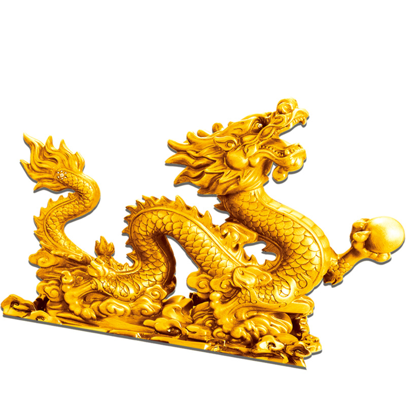 金色雕龙建筑高清PNG透明背景素材下载