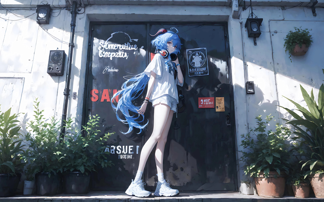 原神甘雨蓝发夏装4K高清壁纸 3840x2400下载