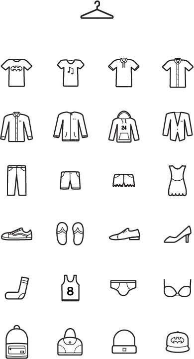 高清PNG透明服装小图标素材，免扣元素下载
