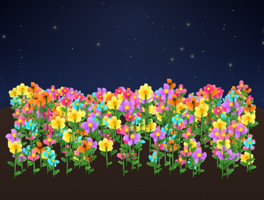 沉浸式花园夜景效果图景观设计模板