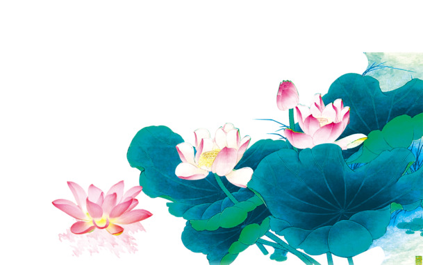 高清荷花PNG透明图片素材，装饰花纹元素下载
