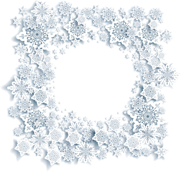 高清雪花边框PNG透明图片，圣诞节节日元素设计素材下载