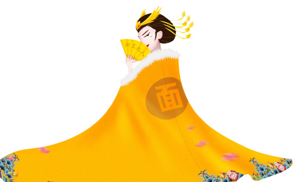 妇女节卡通龙袍女王高清PNG透明图片素材下载