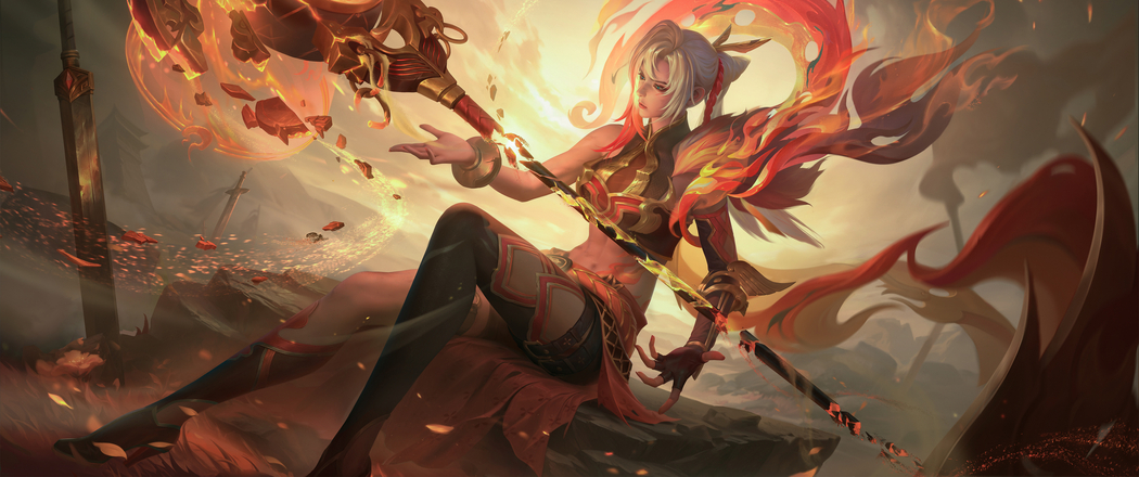 王者荣耀·钟无艳戍鼓铭心 4K高清游戏壁纸，带鱼屏3440x1440分辨率下载